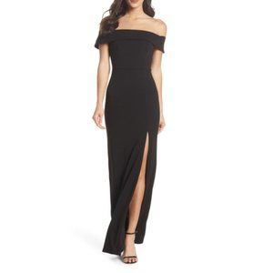 Lulu's Off the Shoulder Black Gown